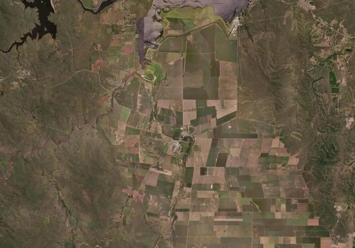 Mapa satelital de La Cruz con el marcador del servicio
