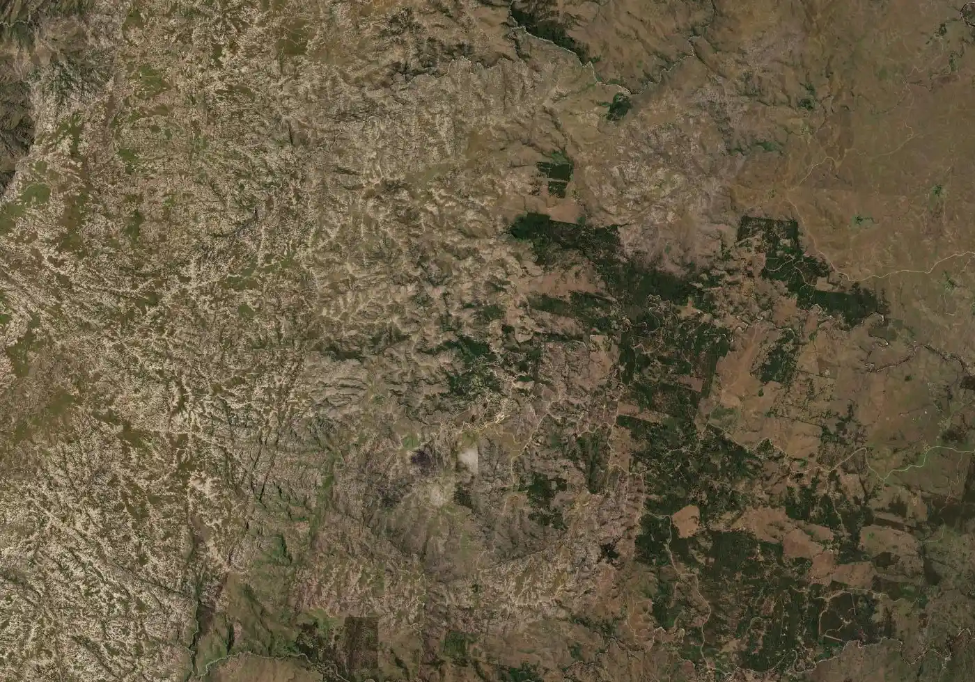Mapa satelital de La Cumbrecita con el marcador del servicio