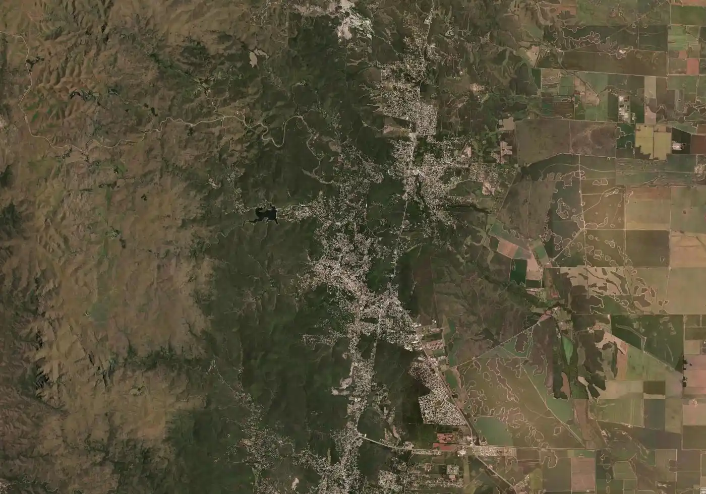 Mapa satelital de Río Ceballos con el marcador del servicio