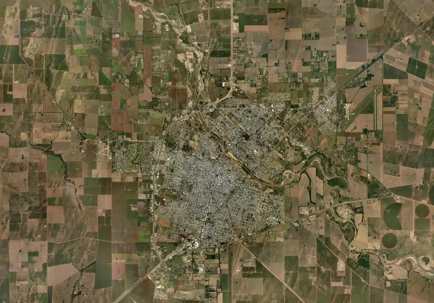 Mapa satelital de Río Cuarto con el marcador del servicio