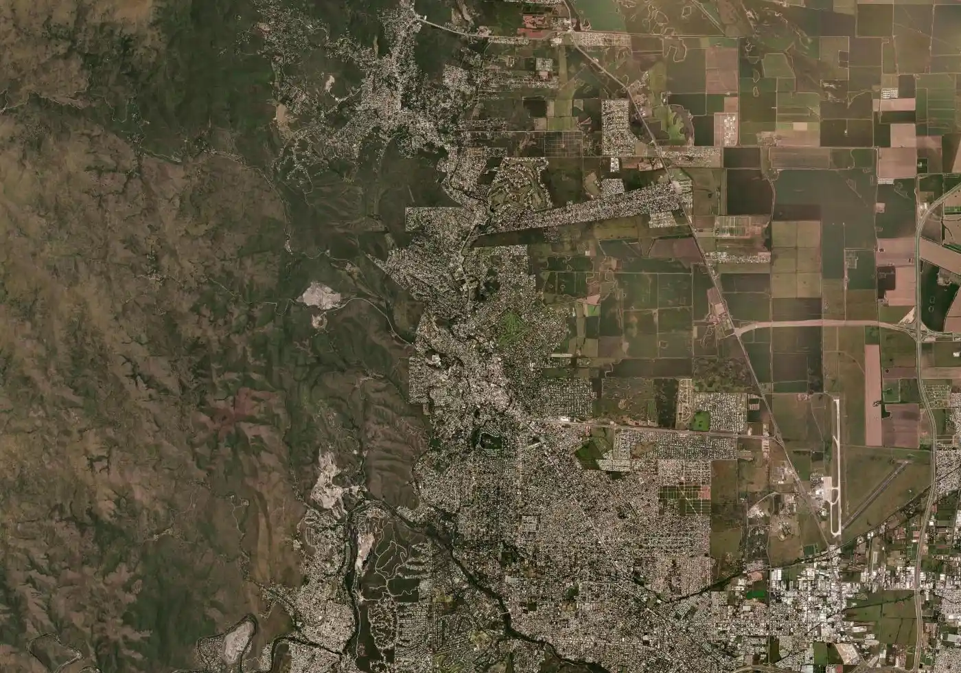 Mapa satelital de Villa Allende con el marcador del servicio