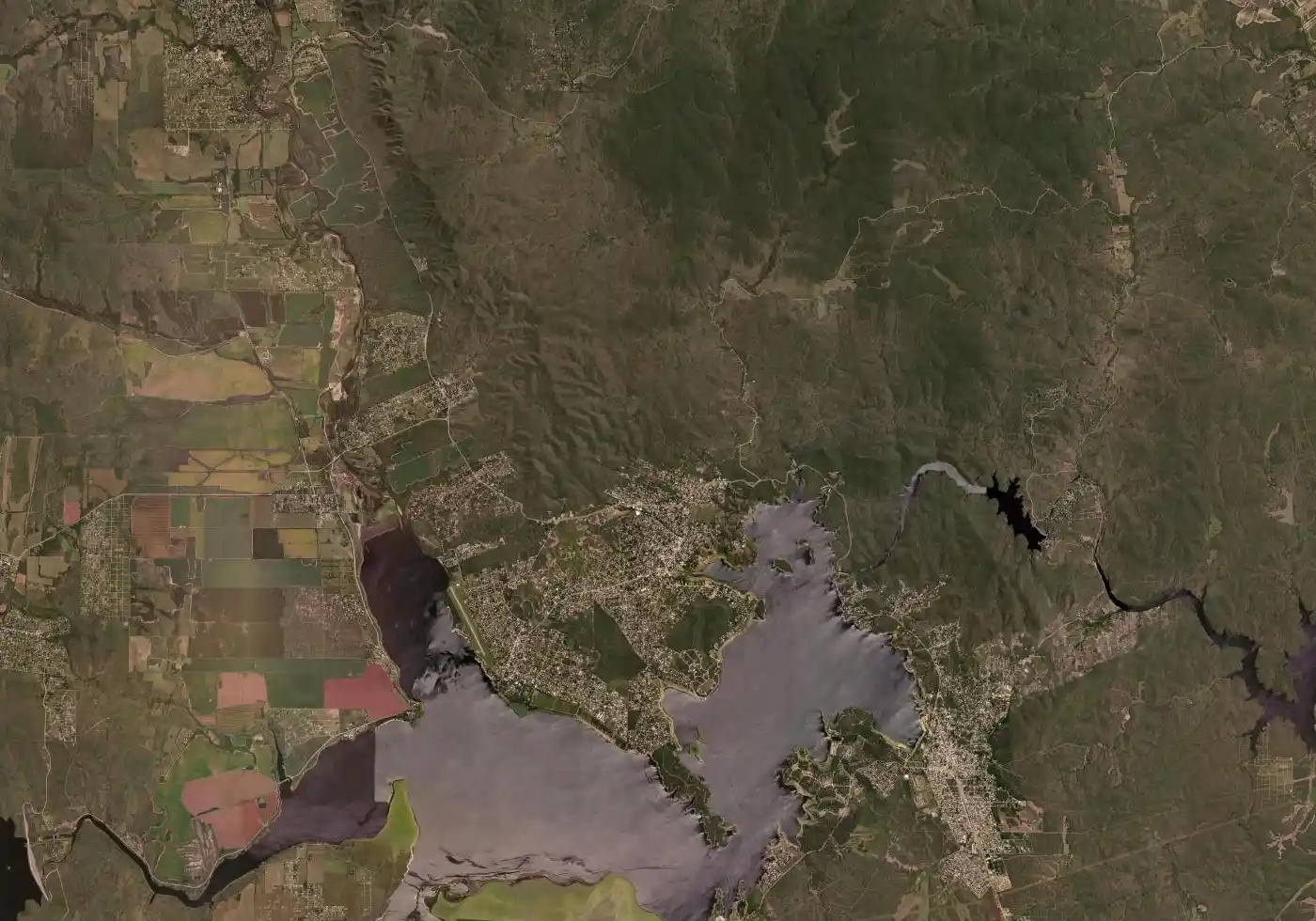 Mapa satelital de Villa del Dique con el marcador del servicio