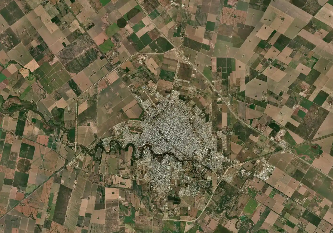 Mapa satelital de Villa María con el marcador del servicio