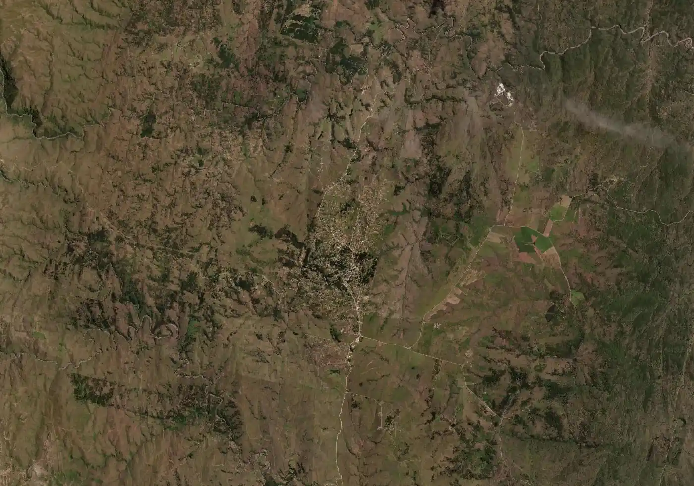 Mapa satelital de Yacanto con el marcador del servicio